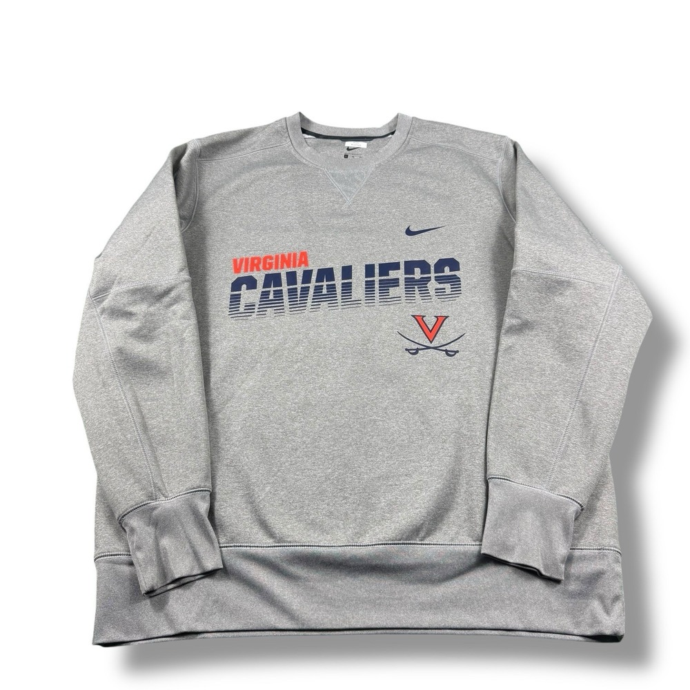 Nike Virginia Cavaliers Coach-Issued Crewneck Sweatshirt Gray Mens Sz XL EUC